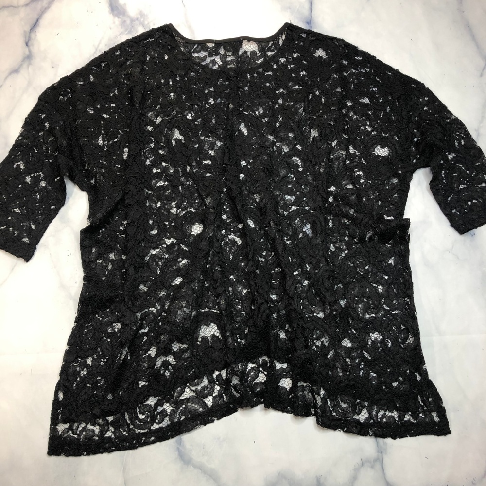 Alberto Makali Sheer Black Floral Lace Blouse - Picture 4 of 7